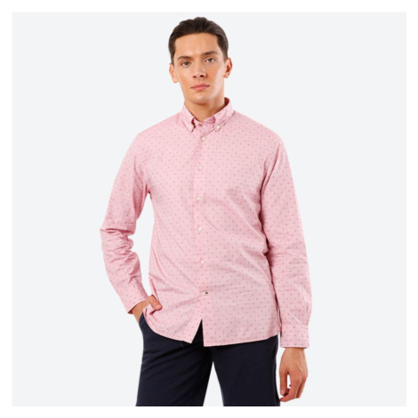 Tommy Hilfiger pánská světle růžová košile Global | Modio.cz