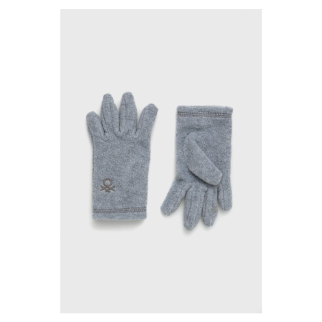 Dětské rukavice United Colors of Benetton šedá barva