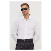 Košile BOSS bílá barva, relaxed, s klasickým límcem, 50508819