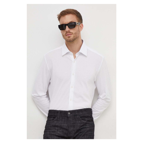 Košile BOSS bílá barva, relaxed, s klasickým límcem, 50508819 Hugo Boss