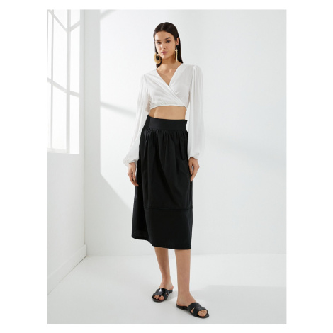 Koton High Waist Cotton Midi Skirt