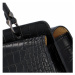 Pevná kožená kabelka do ruky s krokodýlím vzorem Fina, černá