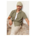 Trendyol Green Regular Fit Wide Collar Summer Shirt