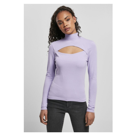 Ladies Cut-Out Turtleneck Longsleeve - lavender Urban Classics