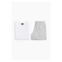 H & M - Pyžamový vršek a šortky - bílá