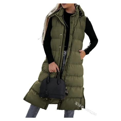 Dlouhá prošívaná vesta na zimu