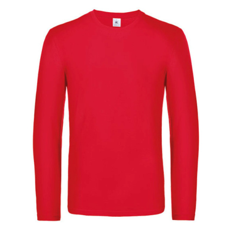 B&amp;C Pánské tričko s dlouhým rukávem TU07T Red B&C