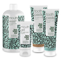 Balení 4 produktů s Tea Tree olejem na ústní hygienu - Pro každodenní péči při kvasince v ústech
