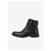 Černé pánské kožené zimní kotníkové boty Jack & Jones Holland