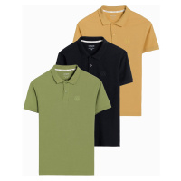 Ombre Set of men's pique knit polo shirts 3-pack