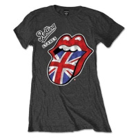 The Rolling Stones Tričko Vintage British Tongue Charcoal Grey