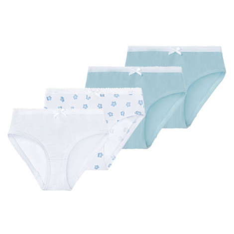 lupilu® Dívčí kalhotky s BIO bavlnou, 4 kusy (bílá/modrá)