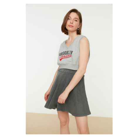 Trendyol Anthracite Wash Mini Thin, Knitted Skirt