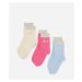 Ponožky 3-pack karl lagerfeld k/signature mid lngth socks 3p light blue/grey