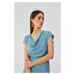 Asymetrické šaty s výstřihem modré model 19647386 - STYLOVE