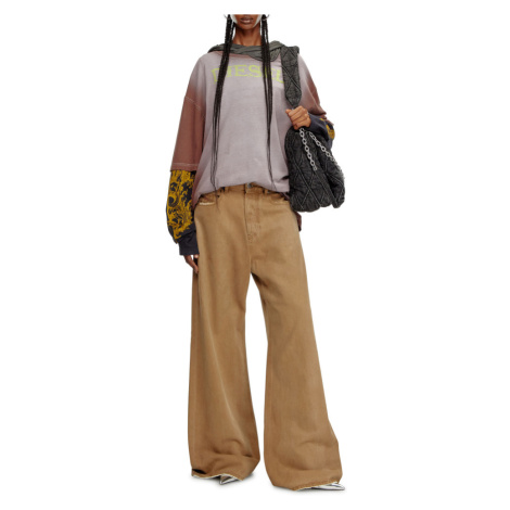 Hnědé dámské džíny wide leg