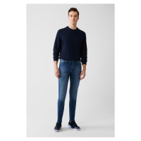 Avva Men's Blue Old-fashioned Washable Flexible Slim Fit Slim Fit Jeans