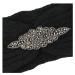 Pohodlná pletená čelenka Kokala s ozdobným prvkem, černá