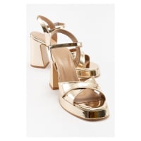 LuviShoes LELLO Women's Gold Heeled Shoes