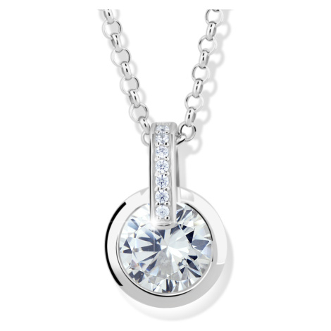 Modesi Okouzlující stříbrný náhrdelník se zirkony M41063 (řetízek, přívěsek)