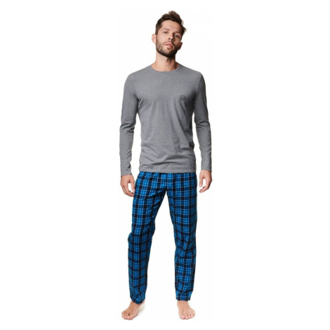 Esotiq & Henderson Pánské pyžamo 39237 Mace grey ruznobarevne