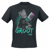 Strážci galaxie Neon Groot Tričko černá