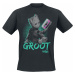 Strážci galaxie Neon Groot Tričko černá
