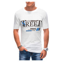 Buďchlap Jedinečné bílé tričko s nápisem street S1894