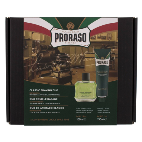 PRORASO Eucalyptus Oil & Menthol krém na holení Green 150 ml + voda po holení Green 100 ml Dárko