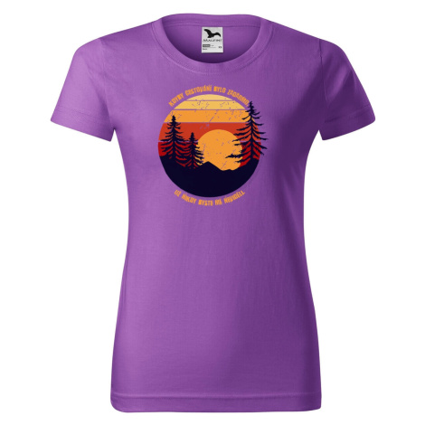 DOBRÝ TRIKO Dámské tričko s potiskem Cestování Barva: Fialová