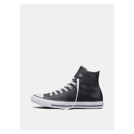 Černé dámské kožené kotníkové tenisky Converse