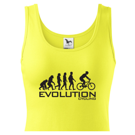 Dámské tričko s potiskem Evoluce cyklistiky. Nejoblíbenější motiv v kategorii. BezvaTriko