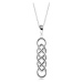 Stříbrný 925 náhrdelník, keltský uzel s černou linií, spirálovitý řetízek