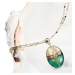 Lampglas Elegantní dámský náhrdelník Green Sea World s perlou Lampglas s 24karátovým zlatem a av