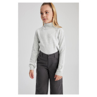 DEFACTO Girls Turtleneck Basic Sweater