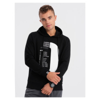 Men's printed HOODIE sweatshirt - black V3 OM-SSPS-0152