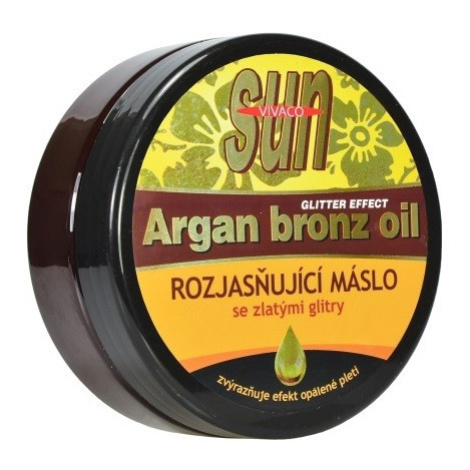 Arganové rozjasňující máslo se zlatými glitry 200 ml VIVACO