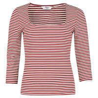 Banned Retro Top Stripe and Square Dámské tričko s dlouhými rukávy cervená/bílá