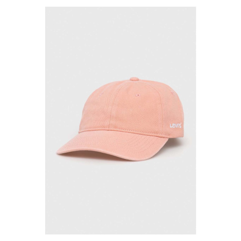 Bavlněná baseballová čepice Levi's růžová barva Levi´s