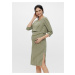 Zelené těhotenské/kojicí pruhované šaty s rozparky Mama.licious Otea