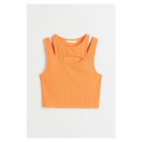 H & M - Dvouvrstvý crop top - oranžová