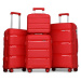 KONO Set 4 kufrů z polypropylenu - 15L, 44L, 77L, 111L - červený