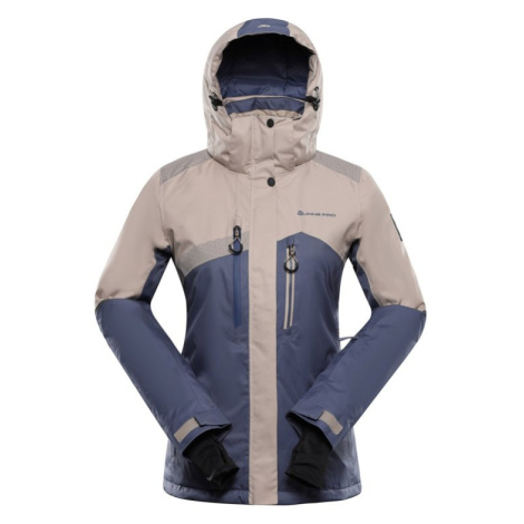 Bunda dámská lyžařská ALPINE PRO DEARA 2 s membránou PTX SNOW šedá