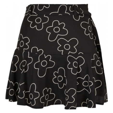Ladies Viscose Mini Skirt - blackflower Urban Classics