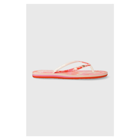 Žabky Roxy dámské, růžová barva, na plochém podpatku