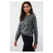 Trendyol Anthracite Soft Texture Button Detailed Knitwear Sweater