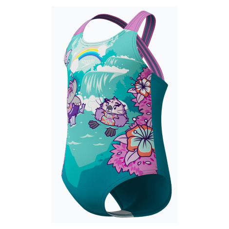 Speedo lts printed crossback girls violet/neon