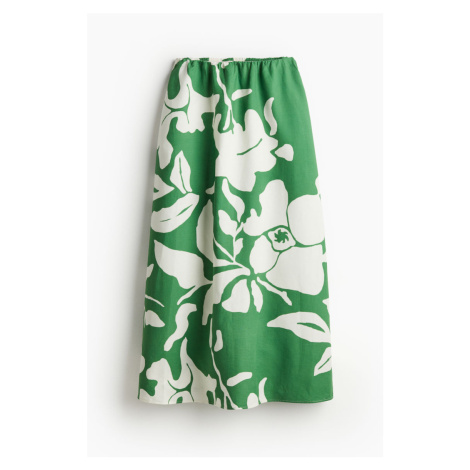 H & M - Maxi sukně z lněné směsi - zelená H&M