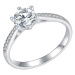 GRACE Silver Jewellery Stříbrný prsten Giulia 0,8 ct MOISSANITE + CERTIFIKÁT P-MSR004/52 GRA 618