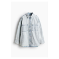 H & M - Oversized džínová košile - tyrkysová